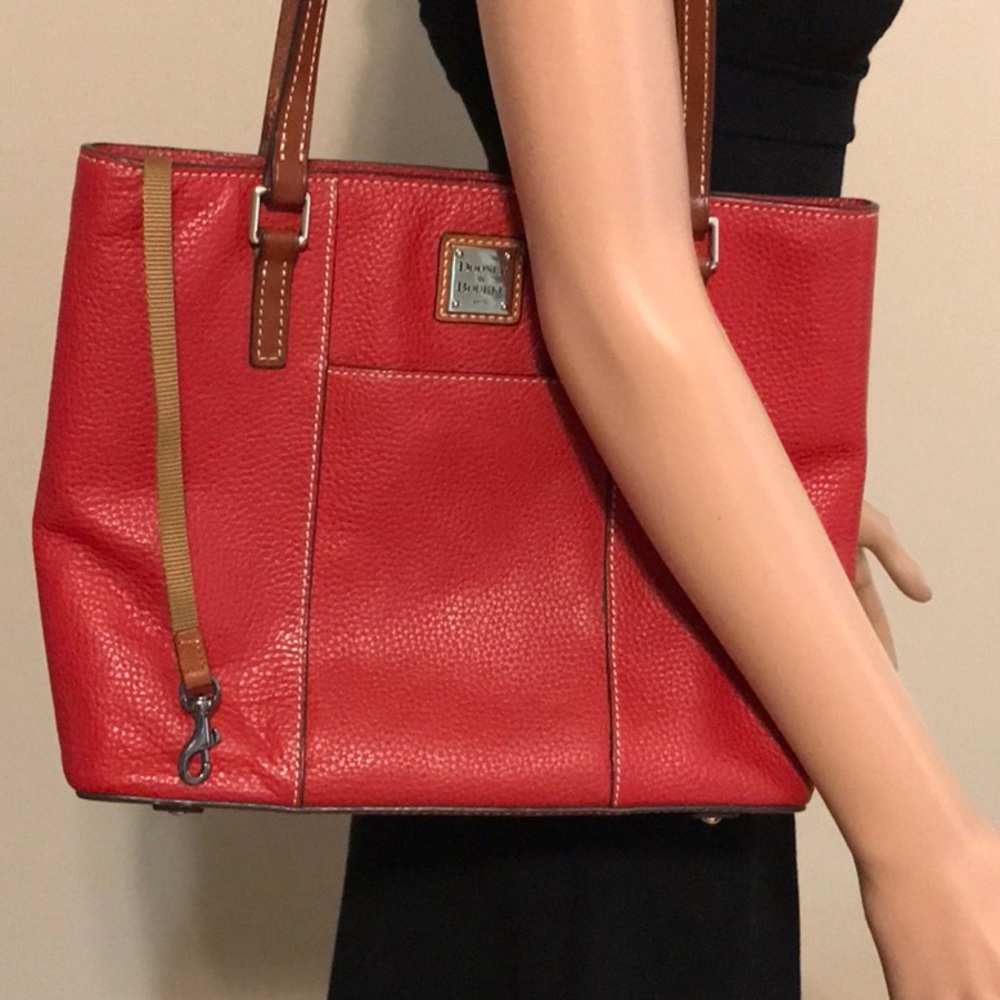 Stunning Dooney and Burke red tote handbag